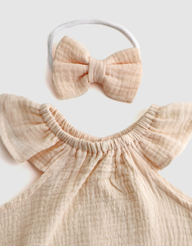 WITH LOVE FOR KIDS - Cotton Muslin Flutter Playsuit Set - Babies