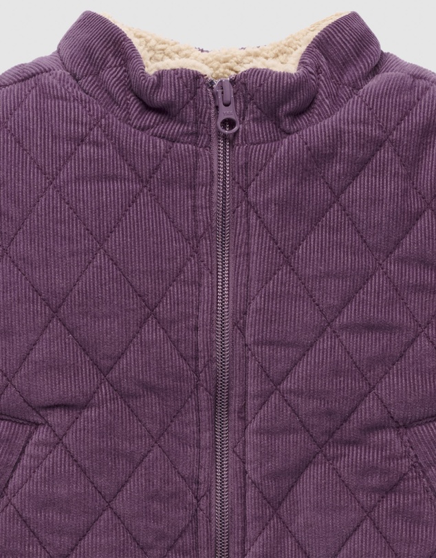 Purebaby - Corduroy Sherpa Quilted Jacket - Kids-Babies