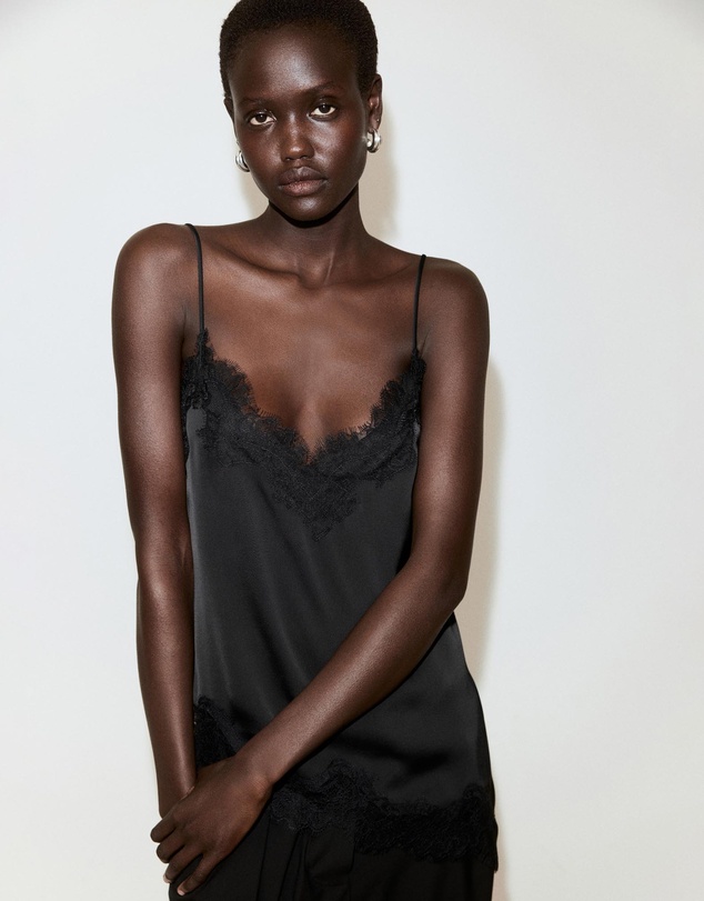 M.N.G - Asymmetric Lace Camisole Top
