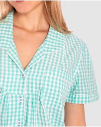 Sant And Abel - Women's Hepburn Gingham Mint Short PJ Set