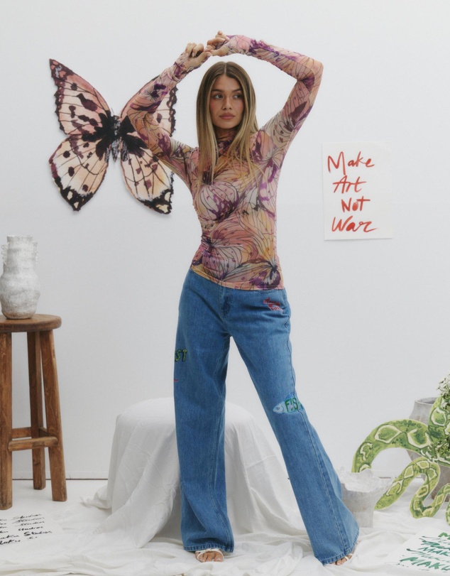 MAKU - Linework Mesh Long Sleeve Top
