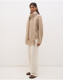 MON RENN - Detachable Scarf Knit Jumper