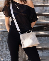 Chuchka - Woven Neoprene Double Pouch Bag Beige