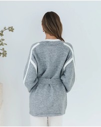 Esther & Co - Adelle Coatigan - Grey Print