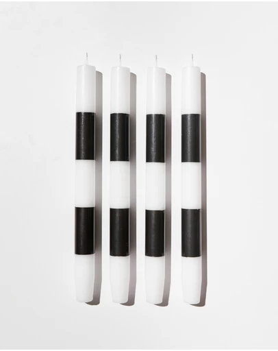 Fazeek - Striped Candle in Black & White