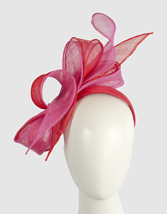 Max Alexander - Red and Fuchsia Sinamay Bow Racing Fascinator