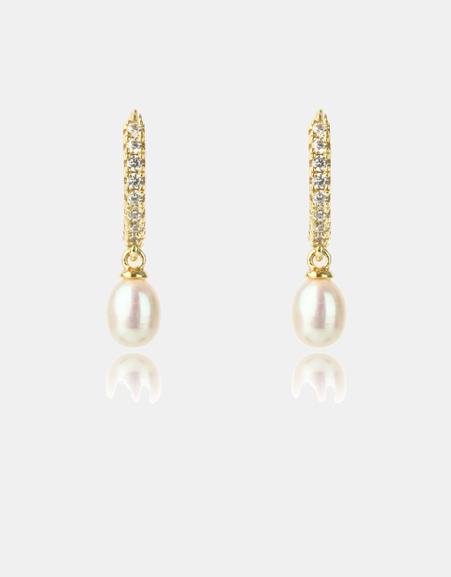 Georgini - GEORGINI OCEANS BONDI FRESHWATER PEARL EARRINGS GOLD