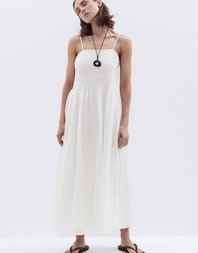 UNISON - Ramie Shirred Dress