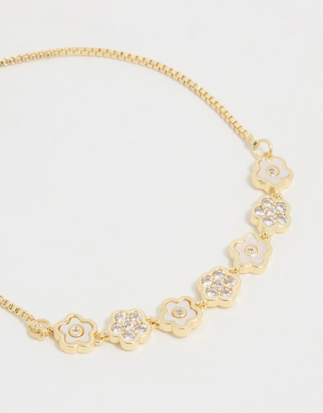 Lovisa - Gold Plated Multi Mini Flower Toggle Bracelet