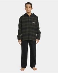 Billabong - Boys 8 to 16 Baja Surf Hooded Flannel Shirt