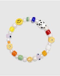Nialaya Jewellery - Men's Panda Pearl Bracelet