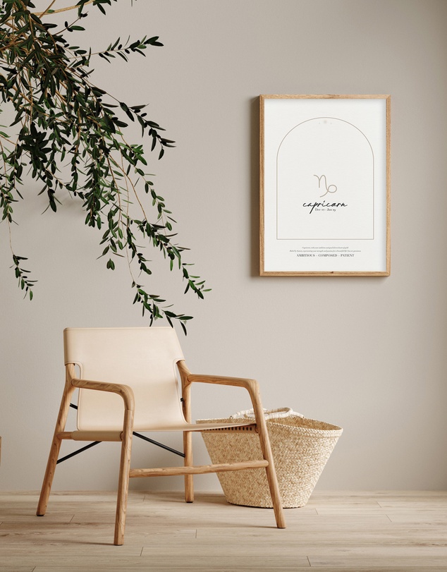 Olive et Oriel - Capricorn Zodiac Art Print A3