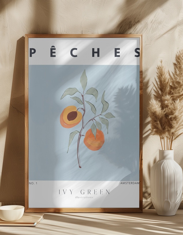 Olive et Oriel - Peaches by Ivy Green Illustrations Art Print
