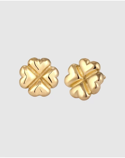 Elli Jewelry - Heart Stud Earrings in Gold-Plated 925 Silver