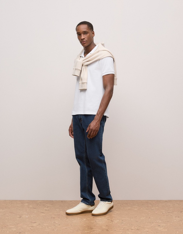 Trenery - Pique Monogram Short Sleeve Polo in White