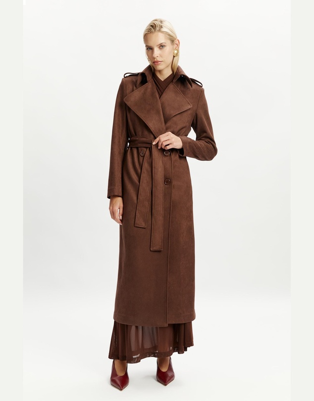 Bardot - Kira Vegan Suede Trench Coat