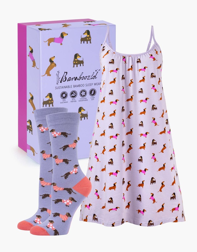 Bamboozld - Women's Bamboo Jersey Dash Dreaming Nightie & Sock Gift Set