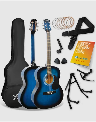 iWorld - 3rd Avenue Acoustic Guitar Premium Pack - Blueburst