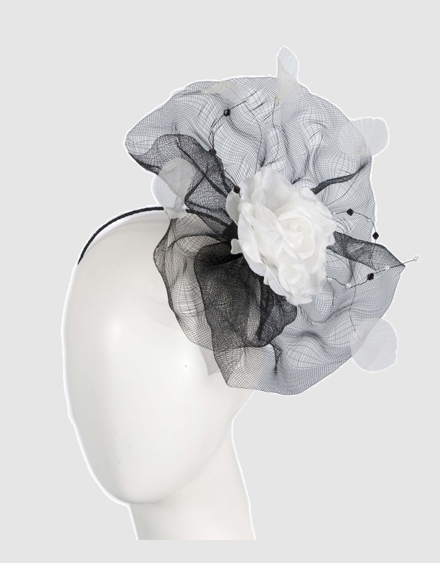 Max Alexander - Black White Racing Fascinator
