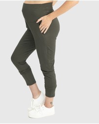 Angel Maternity - Maternity Comfortable Stretchy Tapered Pants in Khaki