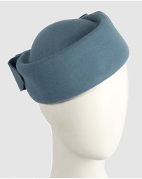 Max Alexander - Felt Blue Grey Pillbox Hat