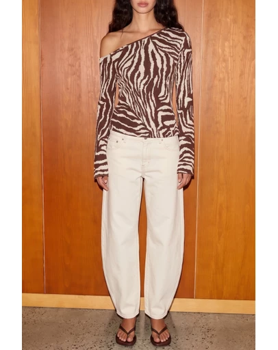 Atmos&Here - Mylie Bias Cut Zebra Print Top