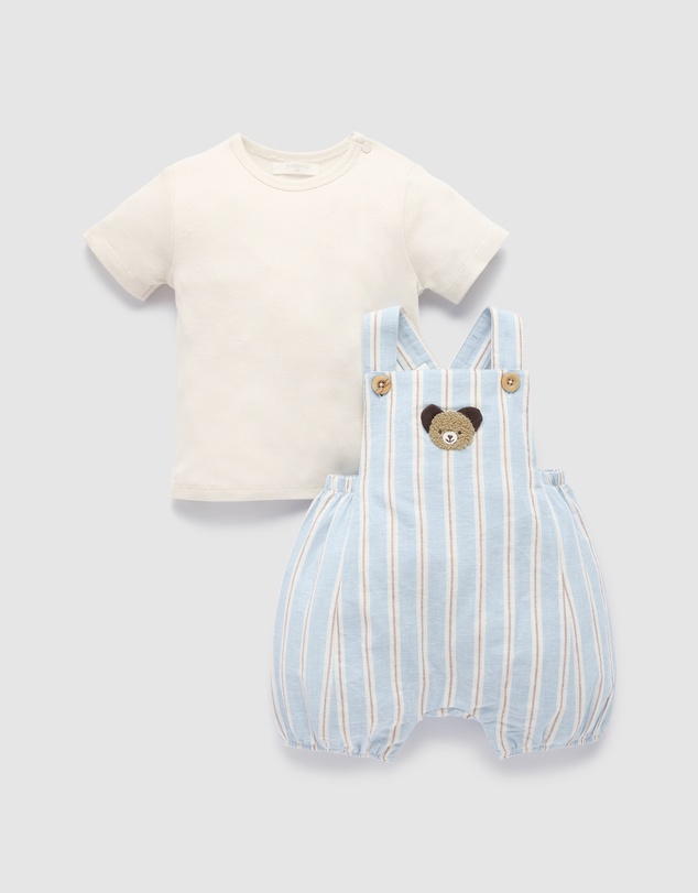 Purebaby - Short Leg Overall Set-Kids-Babies
