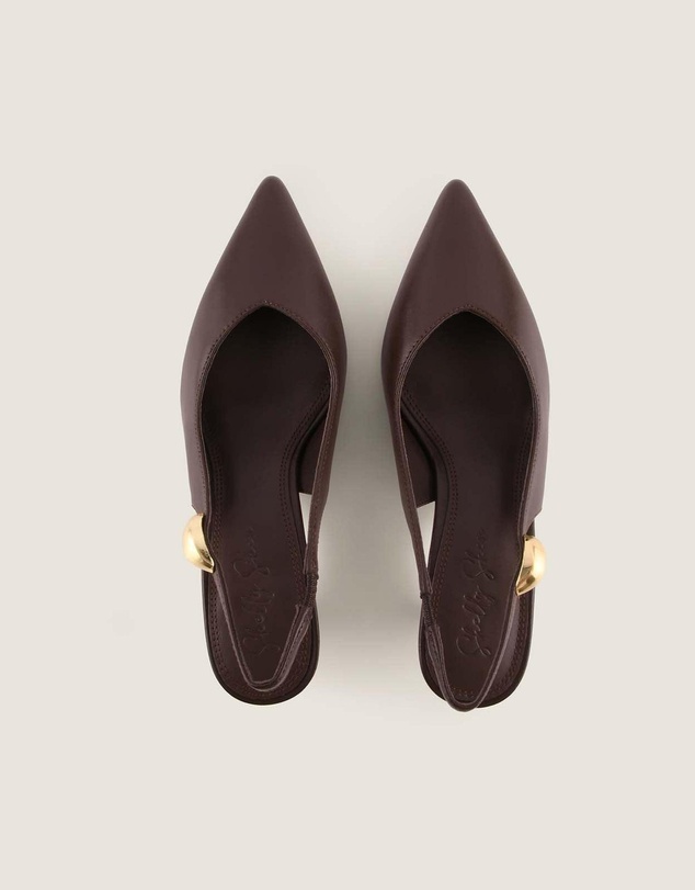 Shelly Shen - Gracie Low Heels Brown Leather