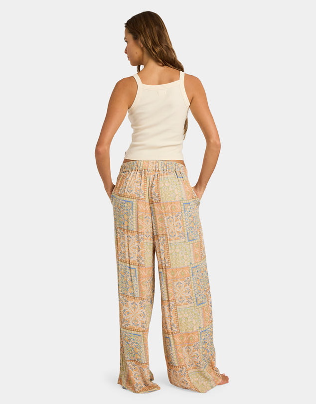 Billabong - Womens Follow Me Elastic-waist Linen Pants