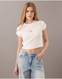 Calvin Klein Jeans - Yarn-Dyed Stripe Monologo Baby Tee