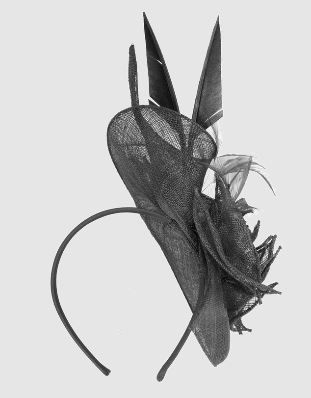 Max Alexander - Sinamay Black Racing Fascinator