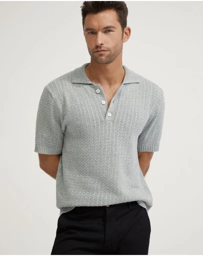 Oxford - Harrison Cable Knit Polo