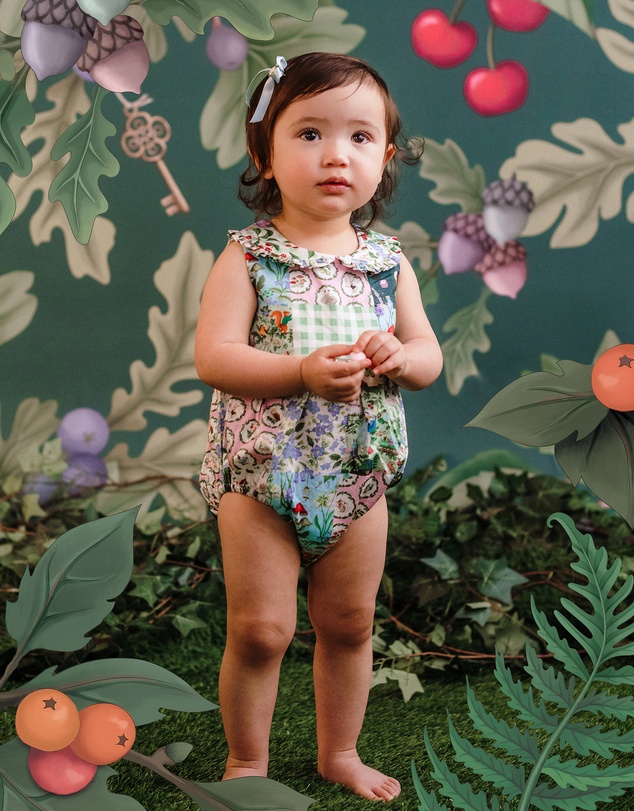Fleur Harris - 'The Magic Faraway Tree' Pretty Patchwork Romper in Patchwork