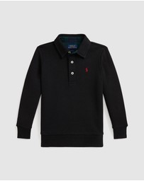 Polo Ralph Lauren - Plaid-Trim Fleece Polo-Collar Sweatshirt - ICONIC EXCLUSIVE - Babies-Kids