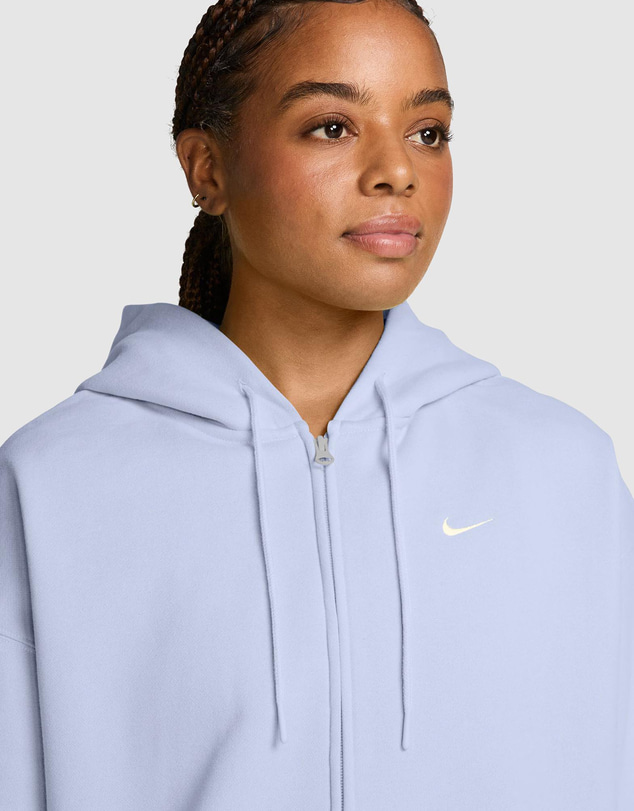 Nike - Studio Fleece Medium Weight Oversized Full-Zip Cropped Hoodie