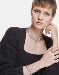 Swarovski - Mesmera cuff, Mixed cuts, White, Rhodium plated