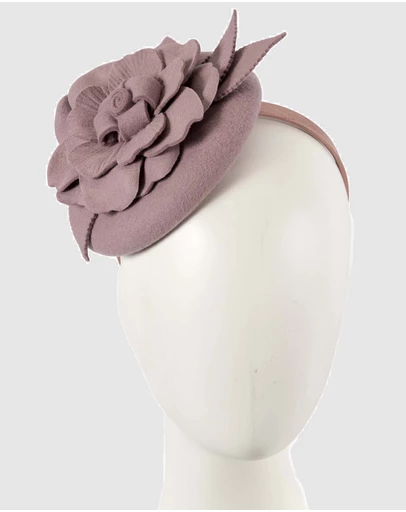 Max Alexander - Felt Dusty Pink Winter Pillbox Fascinator
