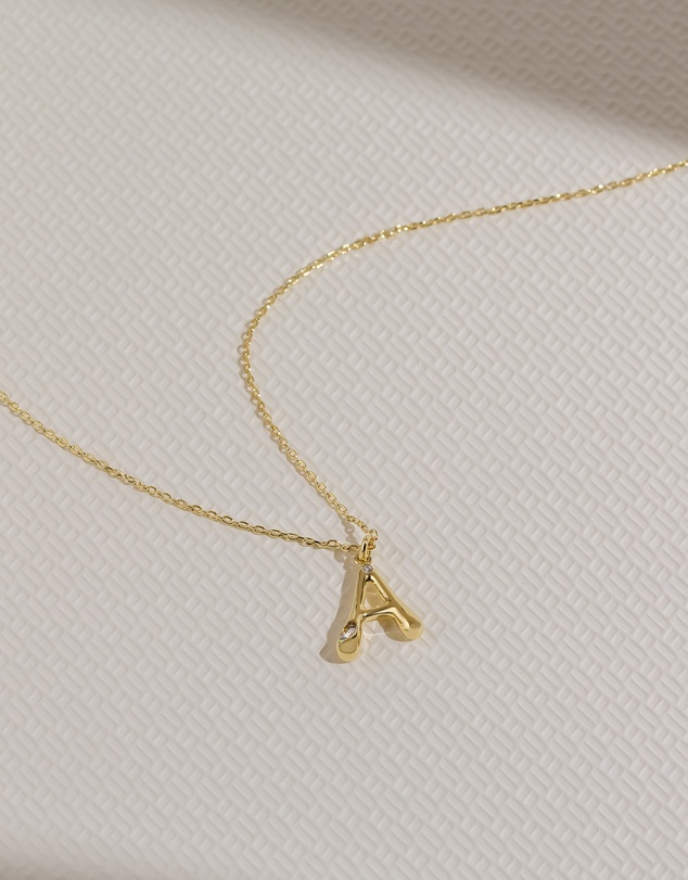 Wanderlust + Co - Alphabet Bubble Pendant Necklace - Letter A