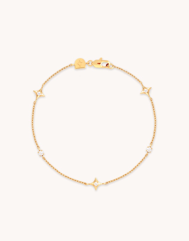 Astrid & Miyu - Cosmic Star 18ct Gold Plated Charm Bracelet