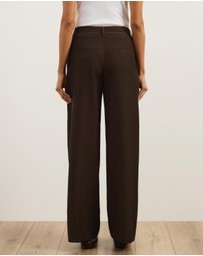 Atmos&Here - Mia Contrast Stitch Tailored Pants