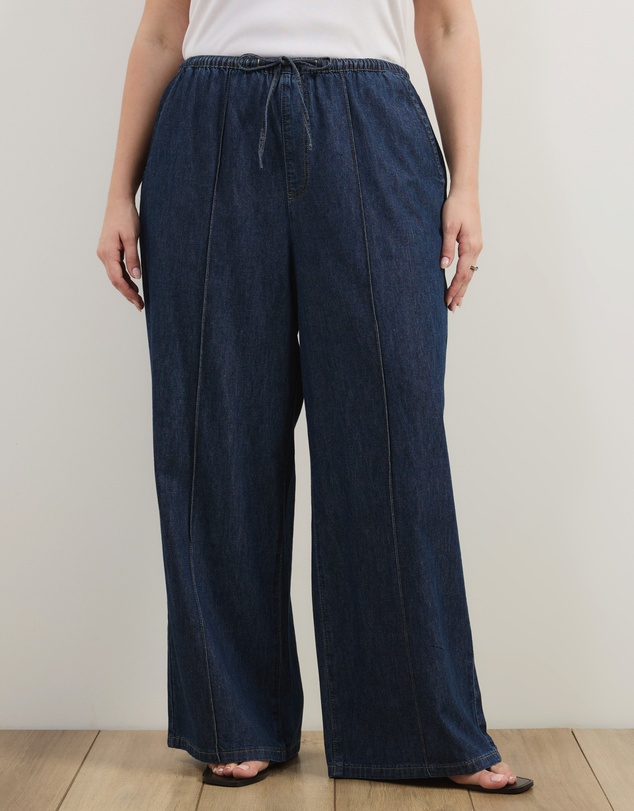 Atmos&Here Curvy - Alma Denim Chambray Pants