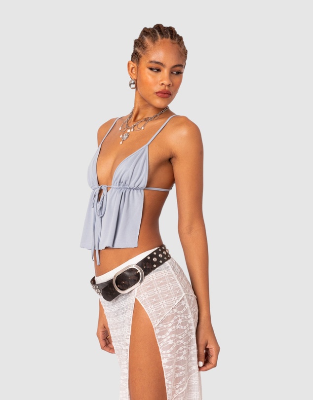 EDIKTED - Rylee Tie Front Open Back Top
