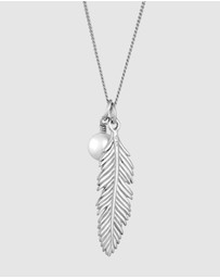 Elli Jewelry - Necklace Feather Shell Pearl 925 Sterling Silver