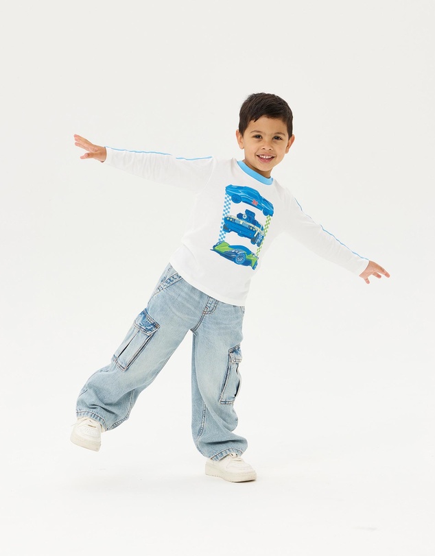 Rock Your Kid - Hot Wheels Long Sleeve Tee - Kids-Teens