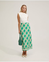 Oxford - Grechen Linen Blend Printed Skirt