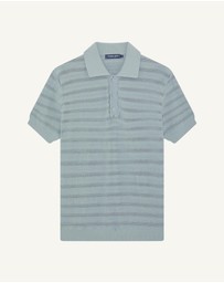 Frescobol Carioca - Vidal Cotton Jacquard Wave SS Buttoned Polo