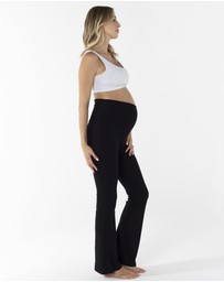 Angel Maternity - New Deluxe Flare Maternity Legging Pants in Black