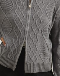 Atmos&Here - Evie Two-Way Zip Cable Knit Cardigan