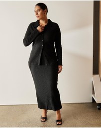 Atmos&Here Curvy - Sumi Textured Long Sleeve Top