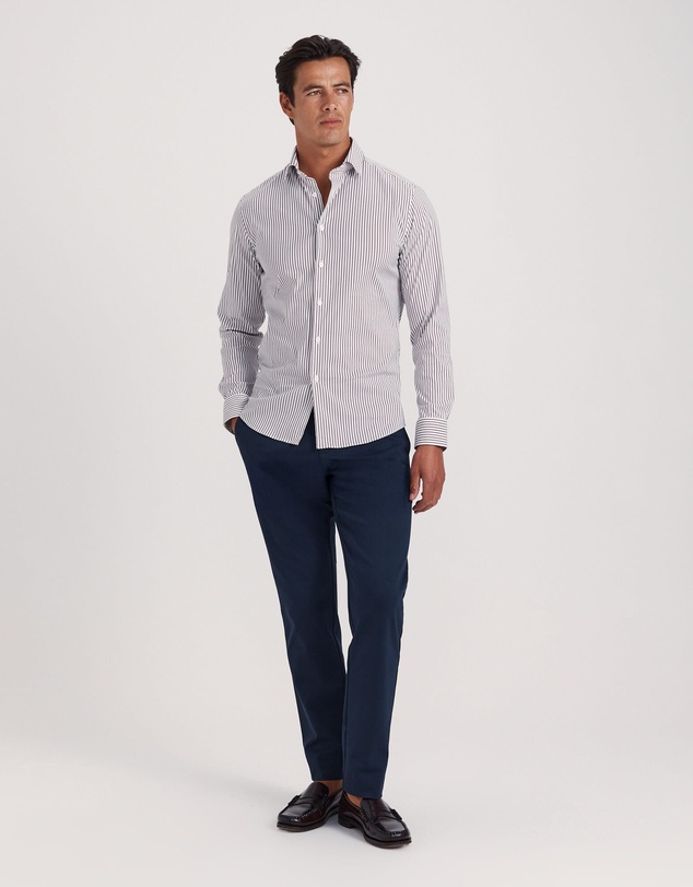 SABA - Calvin Long Sleeve Slim Stripe Shirt